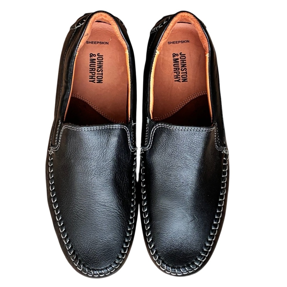 Johnston & Murphy Black Soft Leather Slip-On Men’s Loafers 8.5 M Brazil